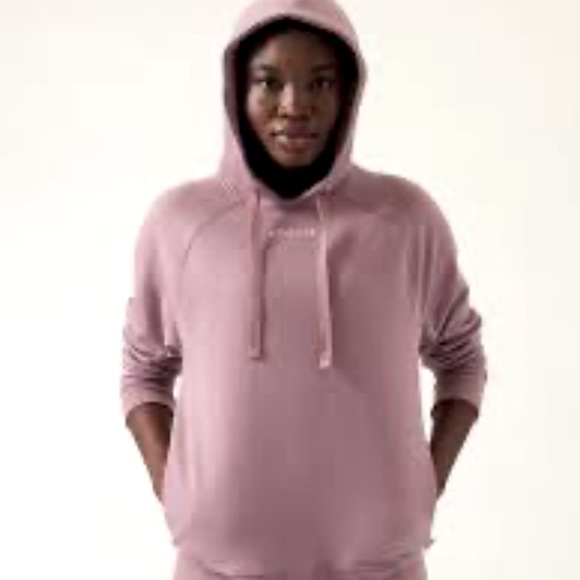 Athleta Triumph Logo Pullover Hoodie Large Mauve - Picture 1 of 5